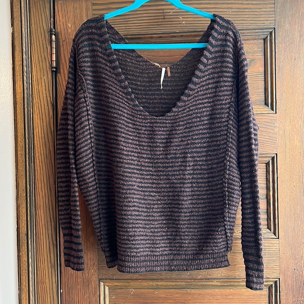 FREE PEOPLE- Brown/Black Sweater